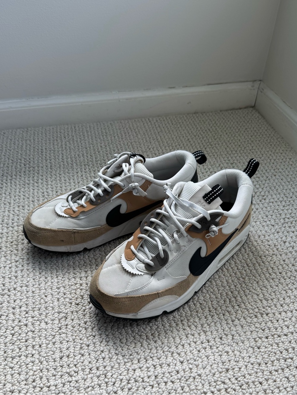 Nike Women’s Beige and White Air Sneakers